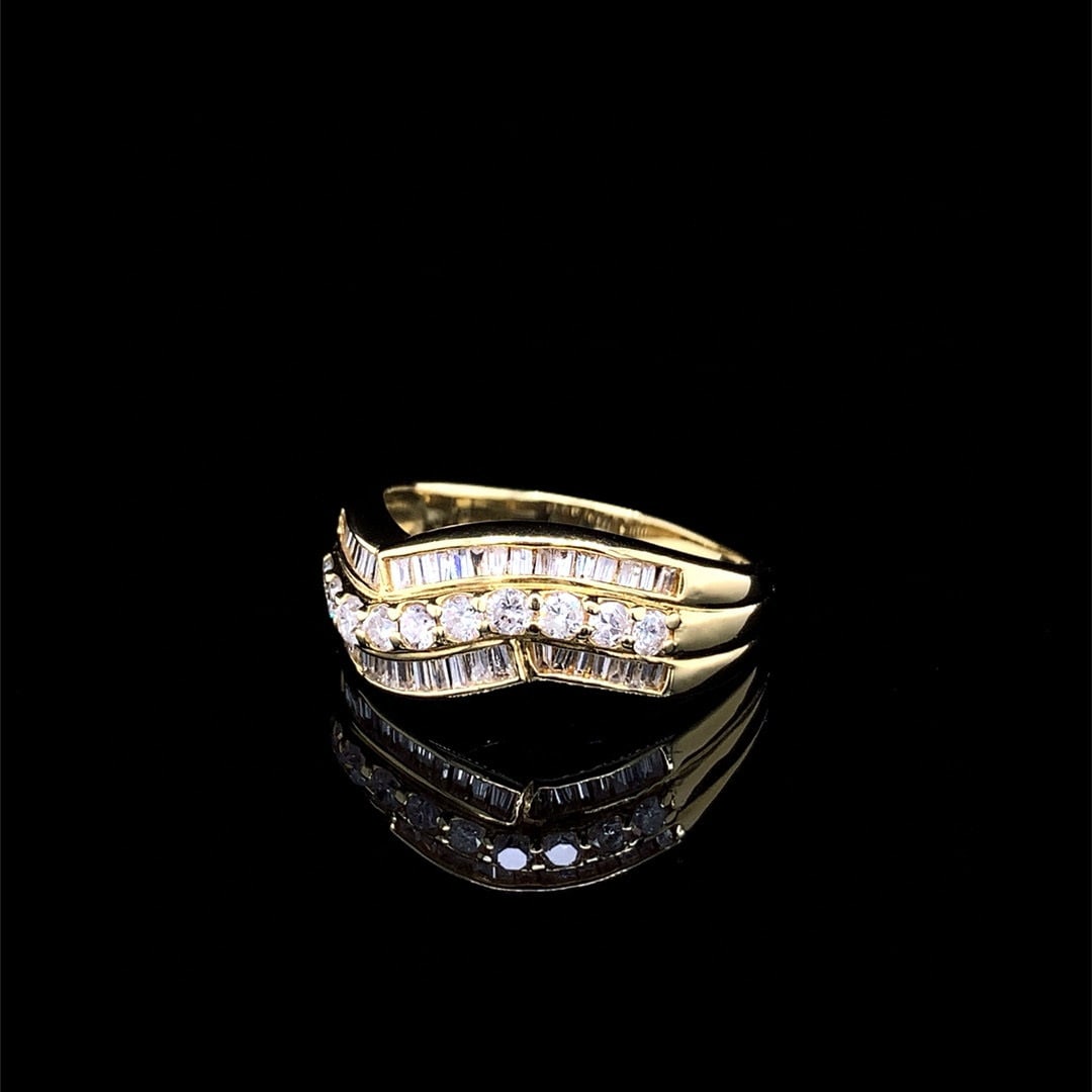 14k Gold 0.78 Ct Natural H Diamond Ring - 4