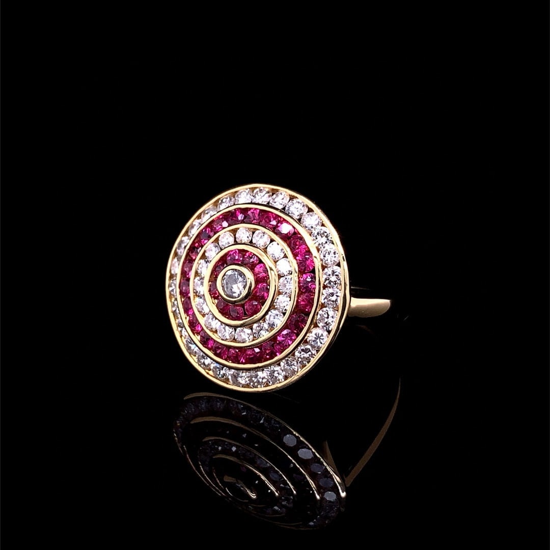 14k Gold 1.97 Ctw Natural Ruby & Diamond Ring - 2