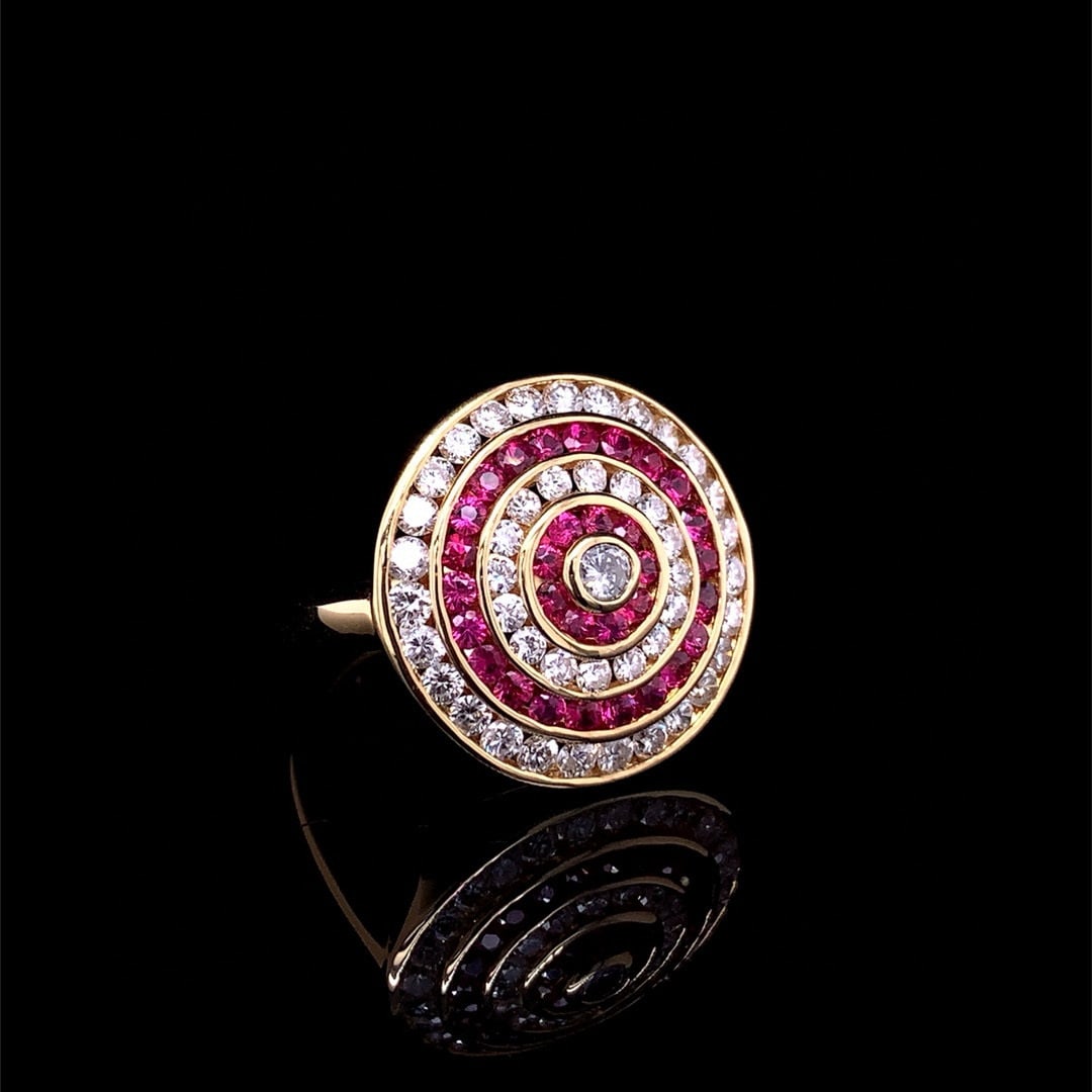 14k Gold 1.97 Ctw Natural Ruby & Diamond Ring - 3