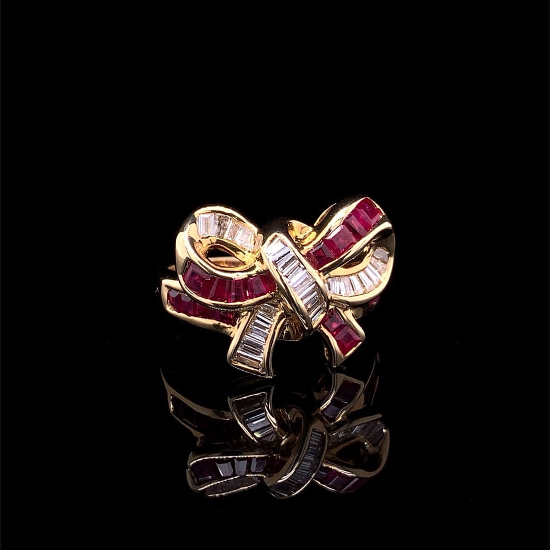 14k Gold 1.78 Ctw Natural Ruby & Diamond Ring - 2