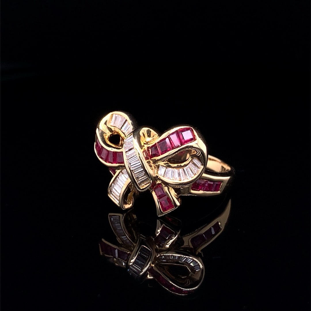14k Gold 1.78 Ctw Natural Ruby & Diamond Ring - 3