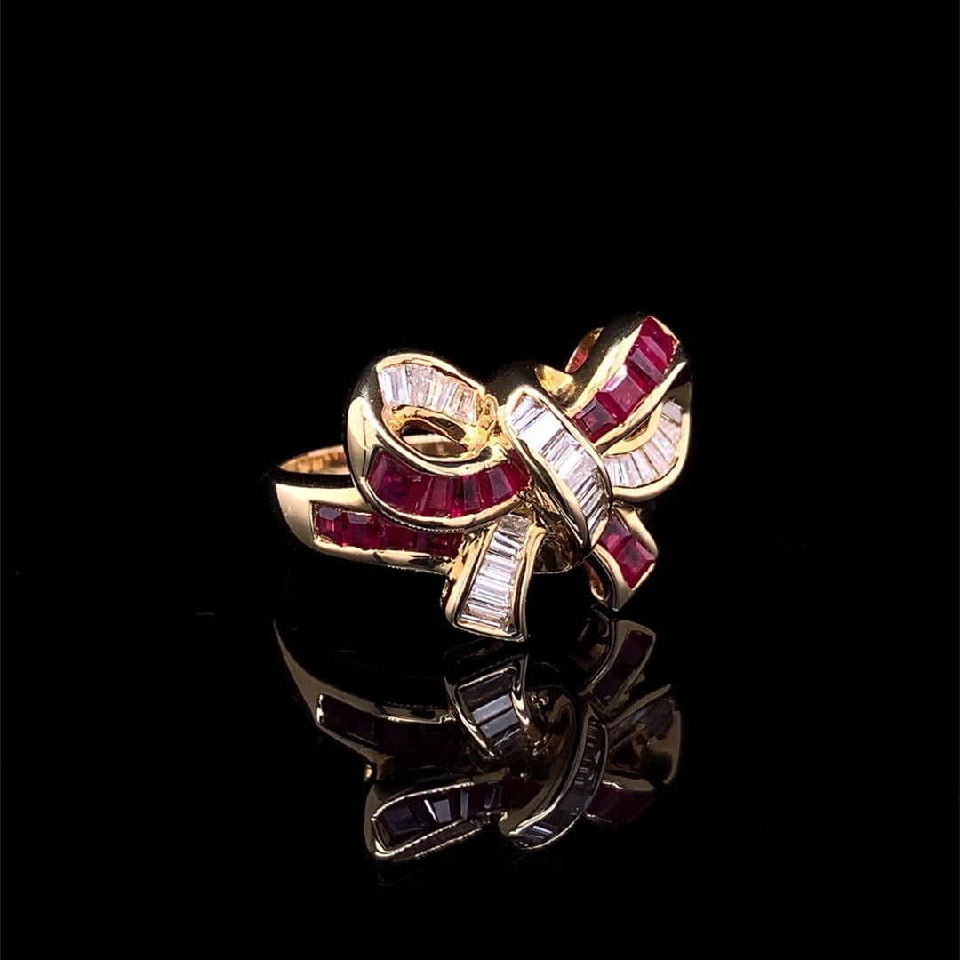 14k Gold 1.78 Ctw Natural Ruby & Diamond Ring - 4