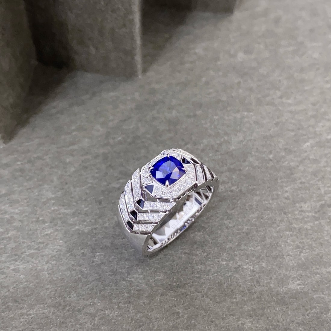 14k Gold 1.94 Ctw Natural Sapphire & Diamond & Men¡¯s Ring - 2