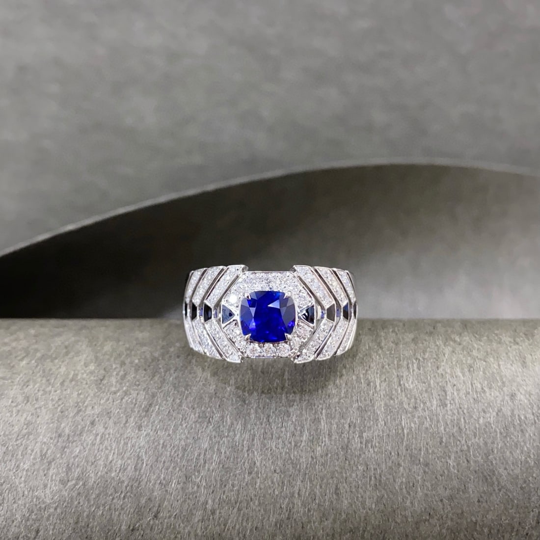 14k Gold 1.94 Ctw Natural Sapphire & Diamond & Men¡¯s Ring - 3