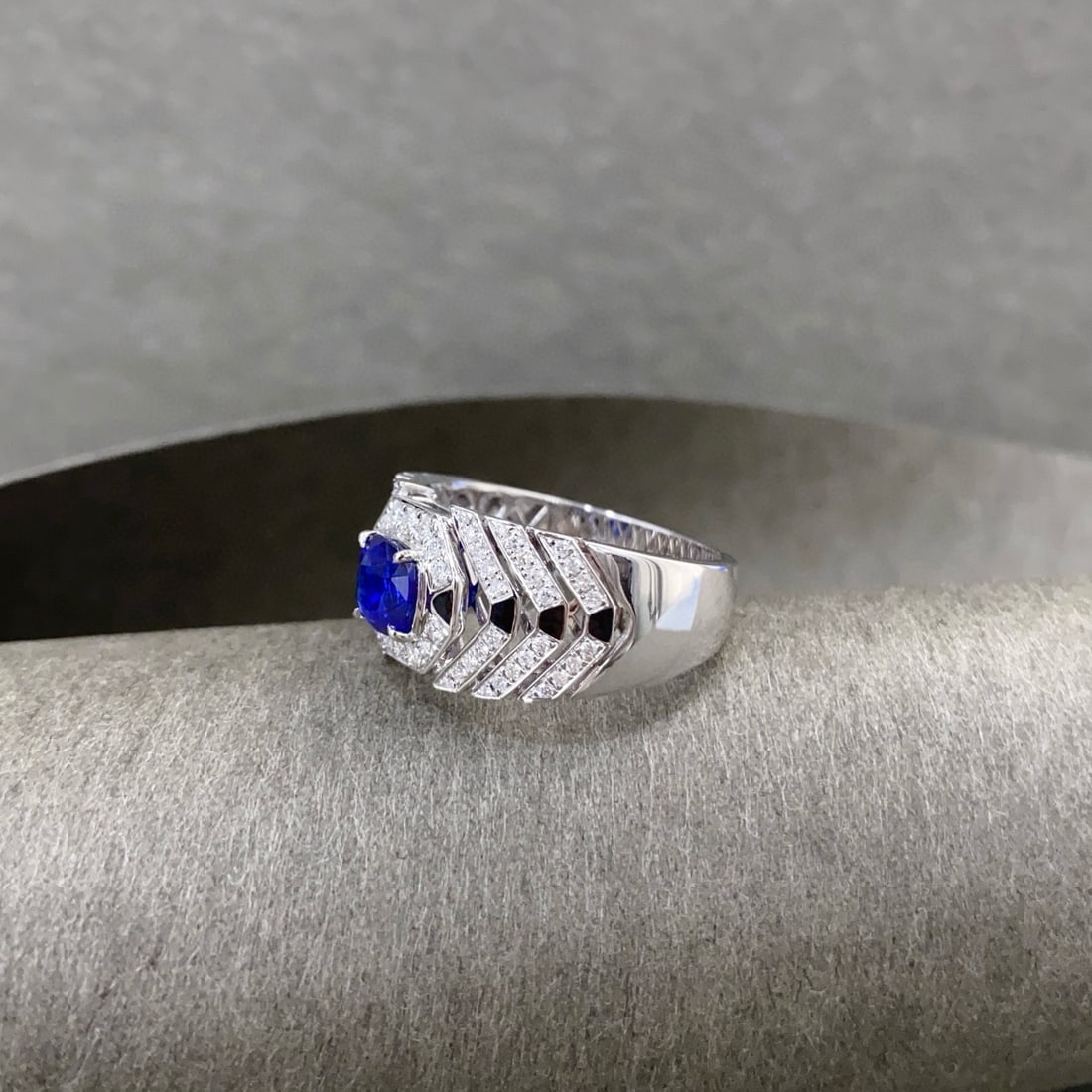 14k Gold 1.94 Ctw Natural Sapphire & Diamond & Men¡¯s Ring - 4