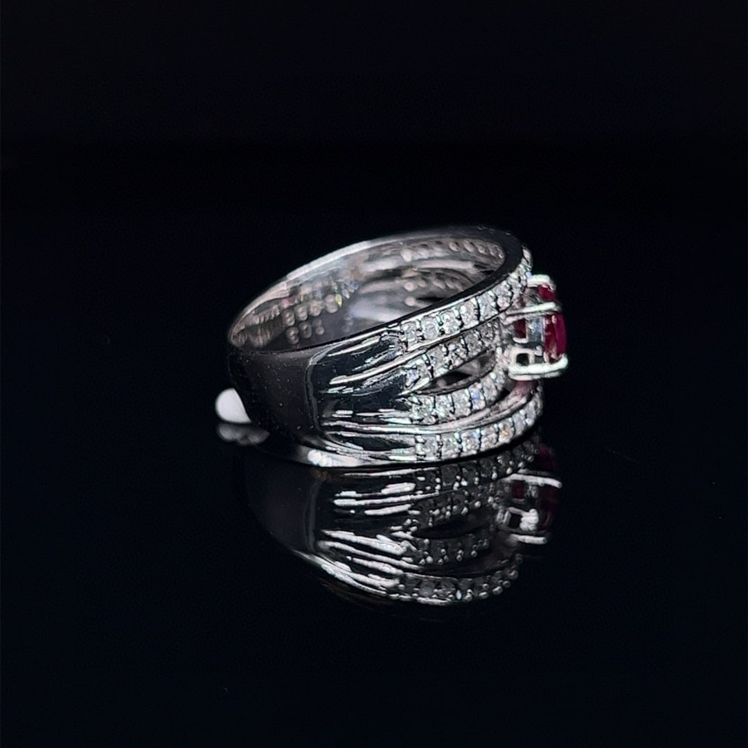 14k Gold 1.71 Ctw Natural Ruby & Diamond Ring - 3