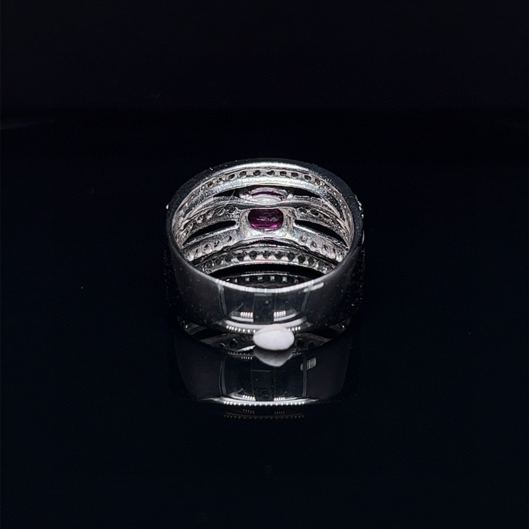 14k Gold 1.71 Ctw Natural Ruby & Diamond Ring - 4