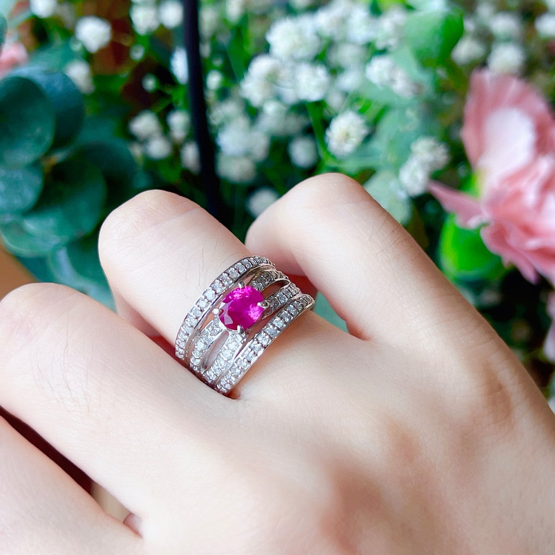 14k Gold 1.71 Ctw Natural Ruby & Diamond Ring - 5