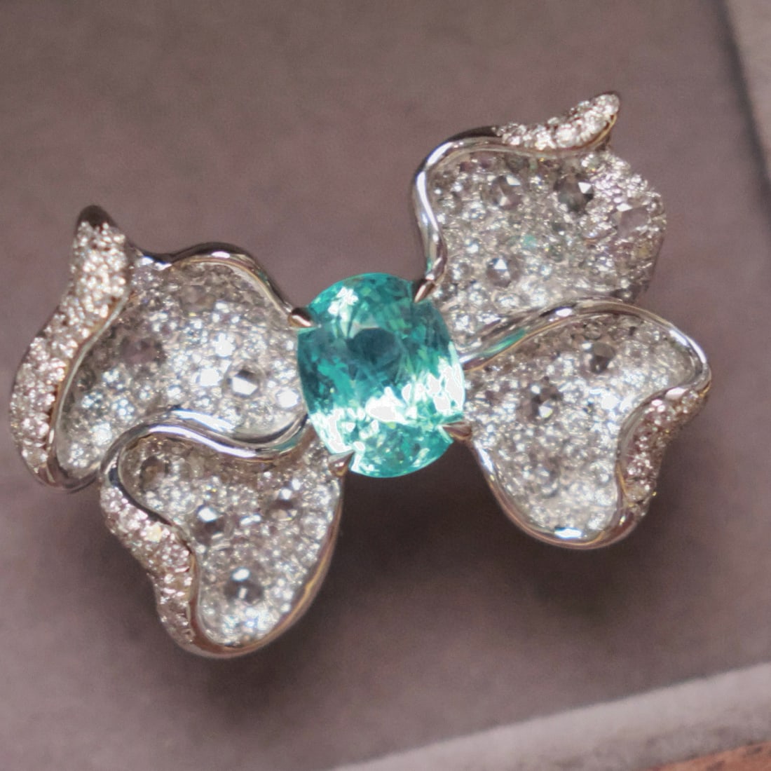 14k Gold 3.09 Ctw Natural Paraiba Tourmaline & Diamond Ring - 2