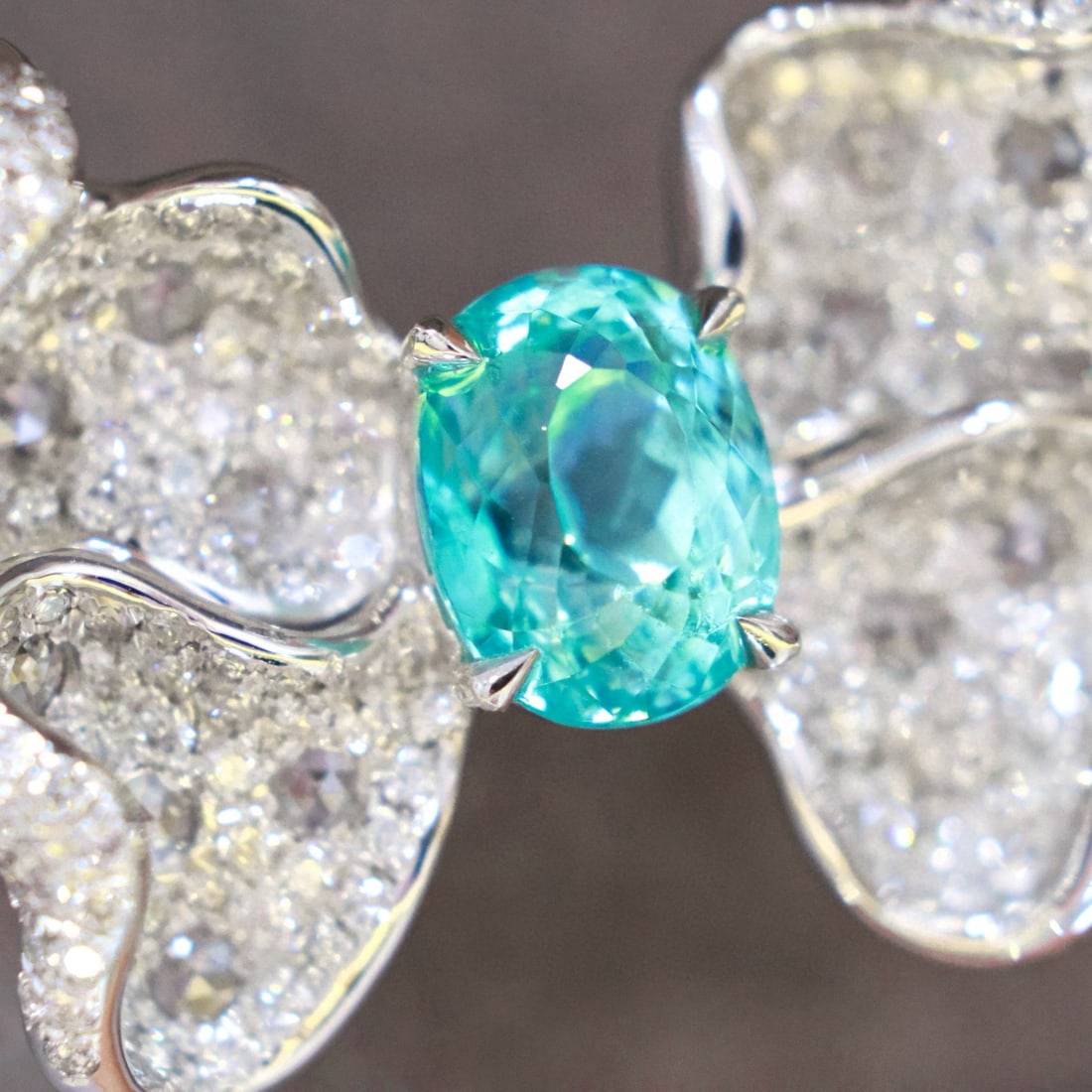 14k Gold 3.09 Ctw Natural Paraiba Tourmaline & Diamond Ring - 5