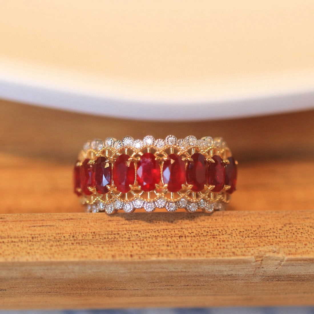 14k Gold 2.82 Ctw Natural Ruby & Diamond Ring - 4