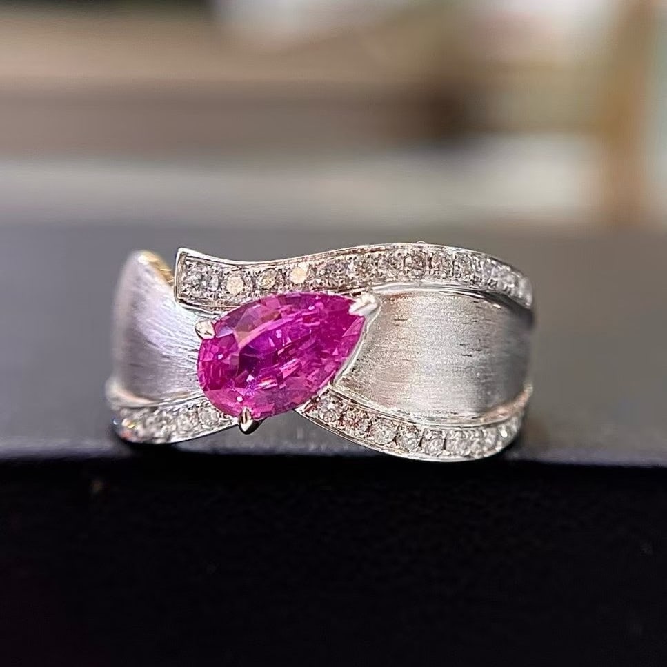 14k Gold 1.29 Ctw Natural Sapphire & Diamond Ring - 2