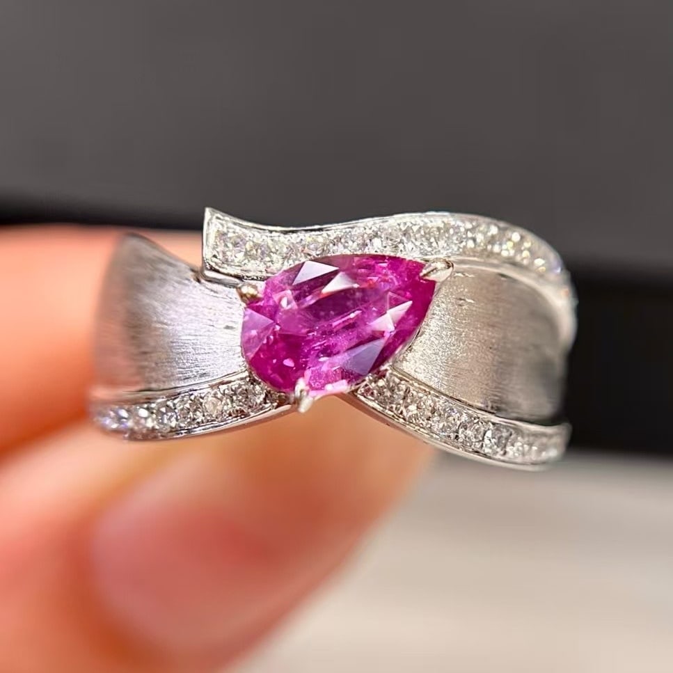 14k Gold 1.29 Ctw Natural Sapphire & Diamond Ring - 3
