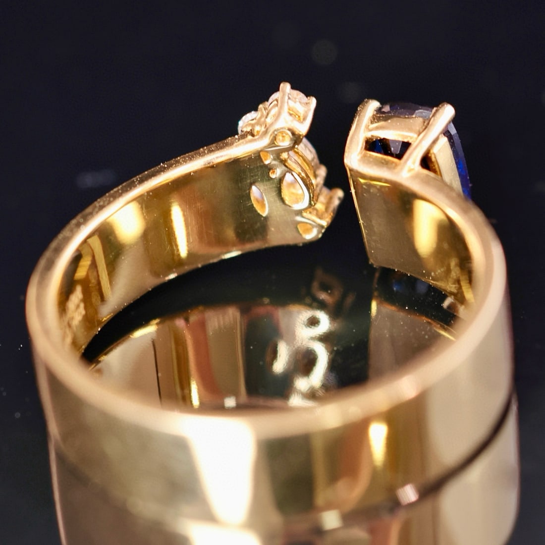 14k Gold 1.14 Ctw Natural Sapphire & Diamond Ring - 3