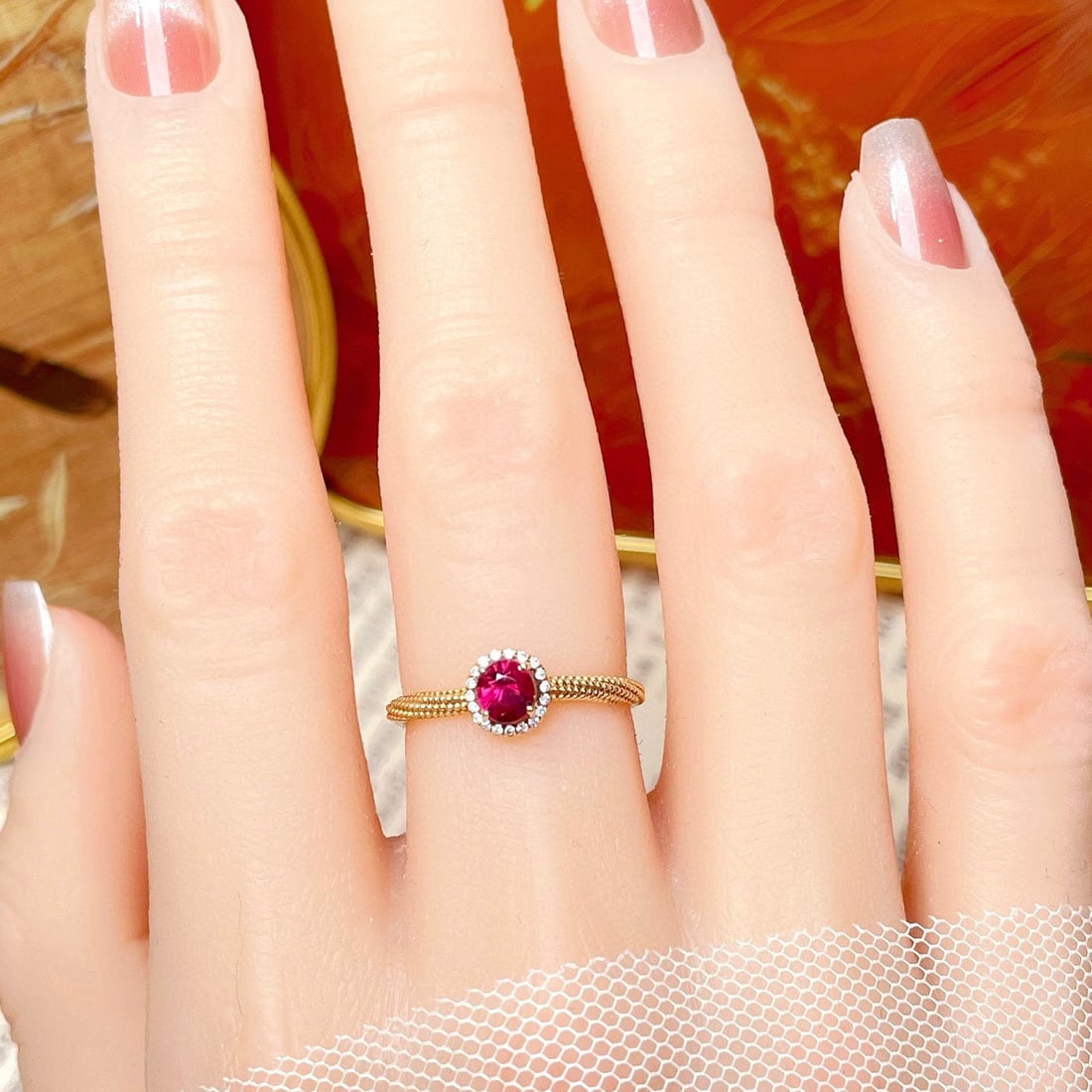14k Gold 0.53 Ctw Natural Sapphire & Diamond Ring - 2