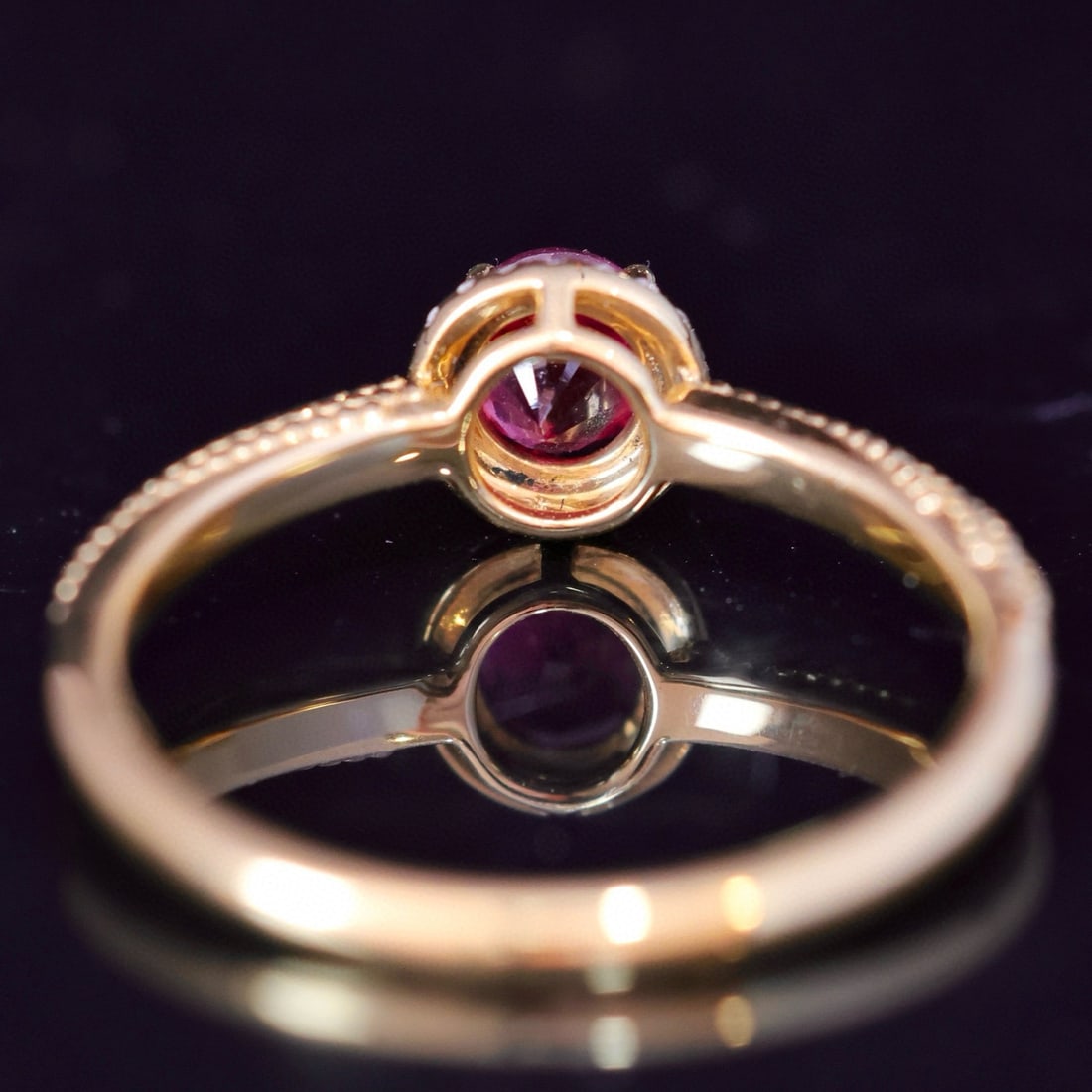 14k Gold 0.53 Ctw Natural Sapphire & Diamond Ring - 3