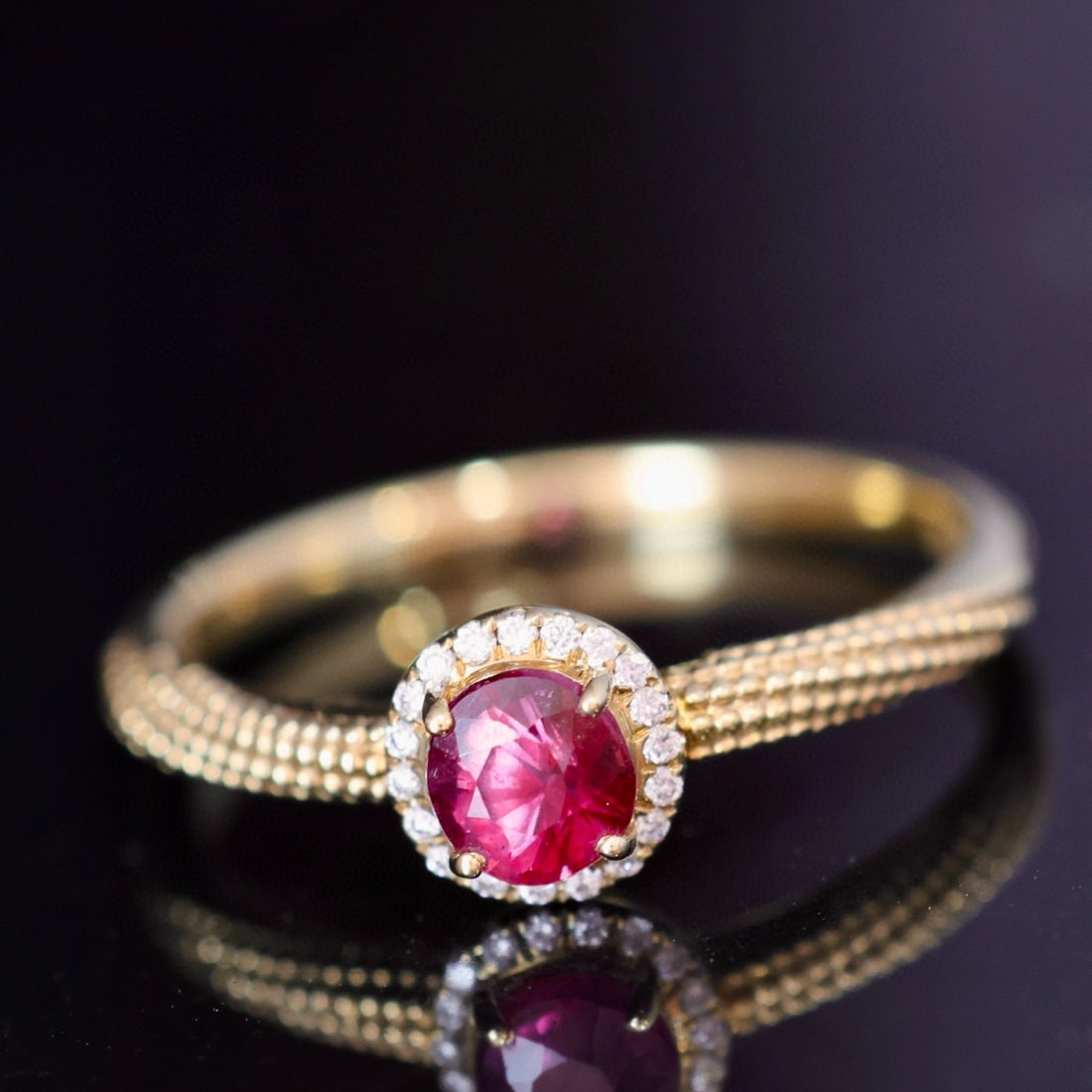 14k Gold 0.53 Ctw Natural Sapphire & Diamond Ring - 6