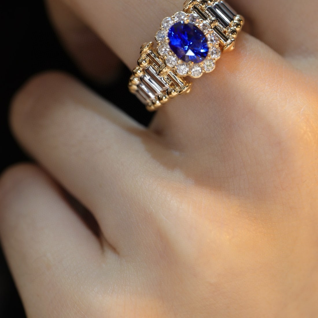 14k Gold 1.18 Ctw Natural Sapphire & Diamond Ring - 2