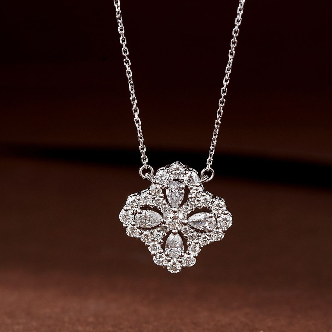 14k Gold 0.88 Ctw Natural H Diamond Necklace - 3