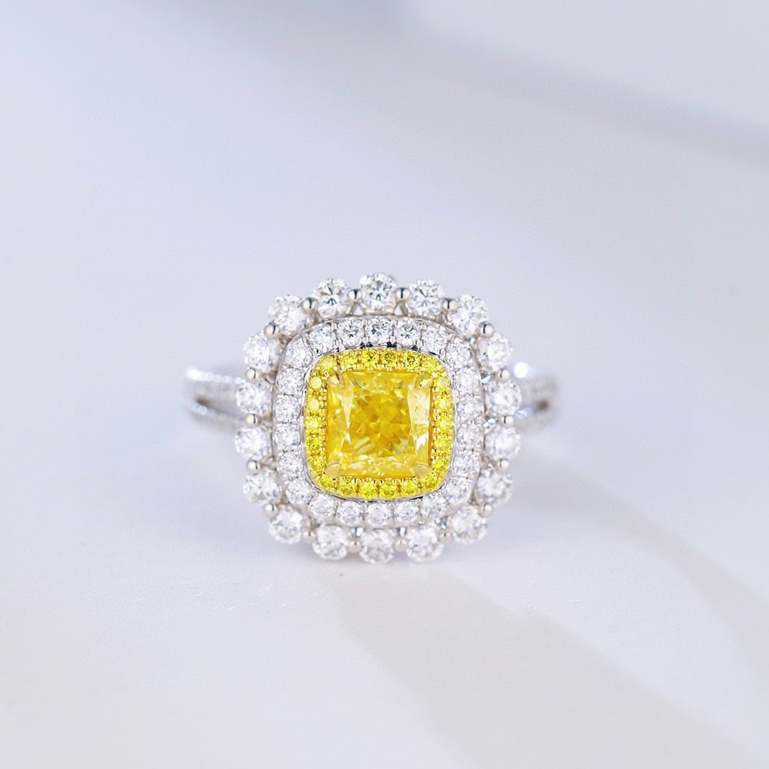 14k Gold 2.04 Ctw Natural Yellow Diamond & Diamond Ring/pendant( Without Chain ) - 3