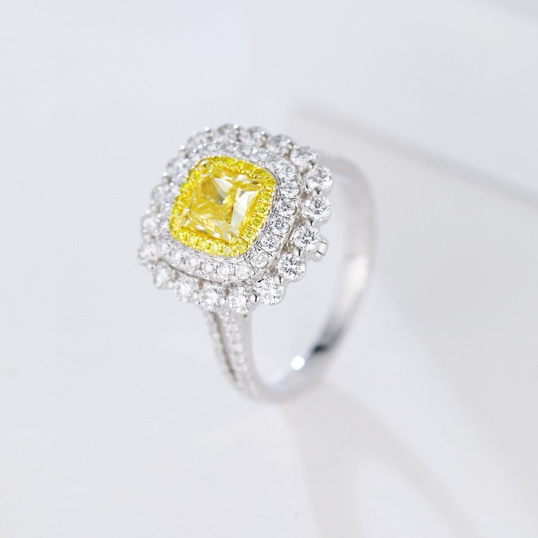 14k Gold 2.04 Ctw Natural Yellow Diamond & Diamond Ring/pendant( Without Chain ) - 5