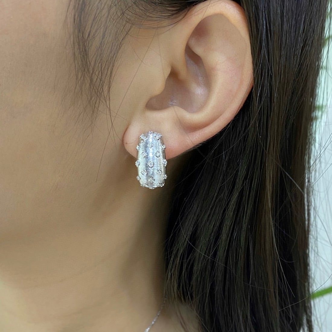 14k Gold 0.27 Ct Natural H Diamond Earrings - 4