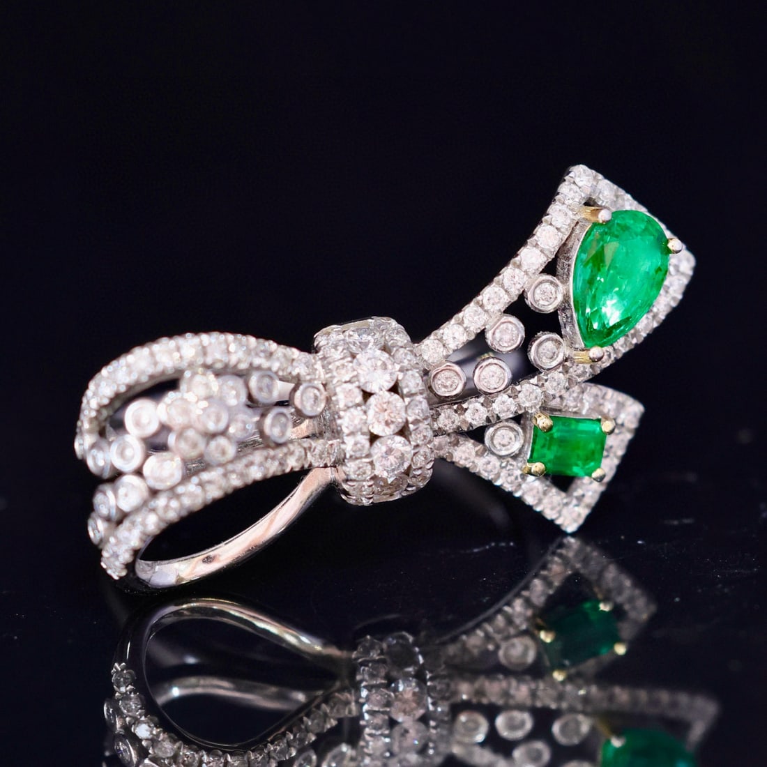 14k Gold 1.26 Ctw Vivid Green Natural Emerald & Diamond Ring - 6