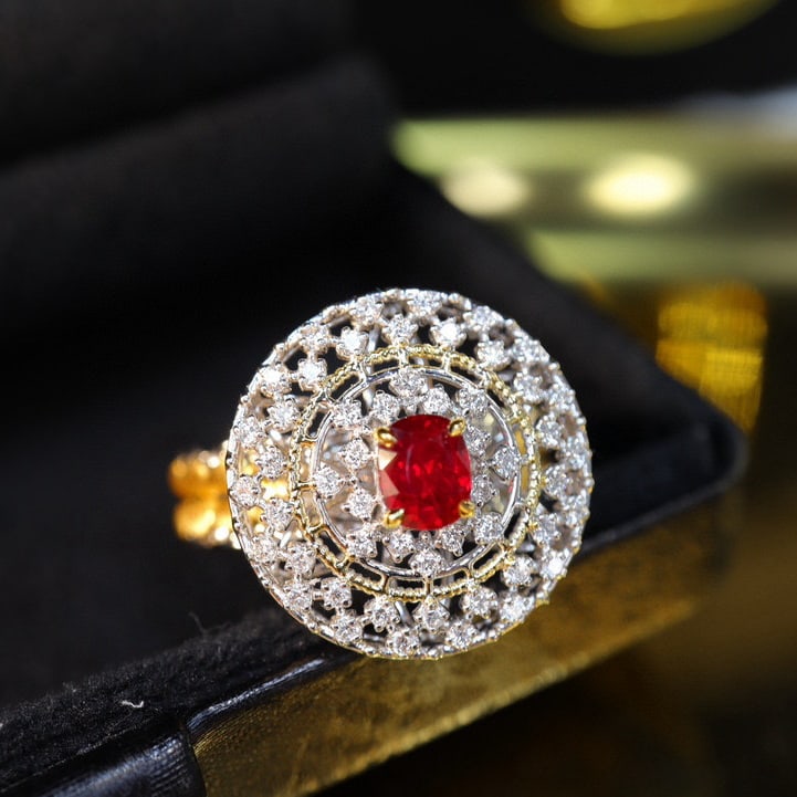 14k Gold 0.92 Ctw Natural Ruby & Diamond Ring (1 of 7)