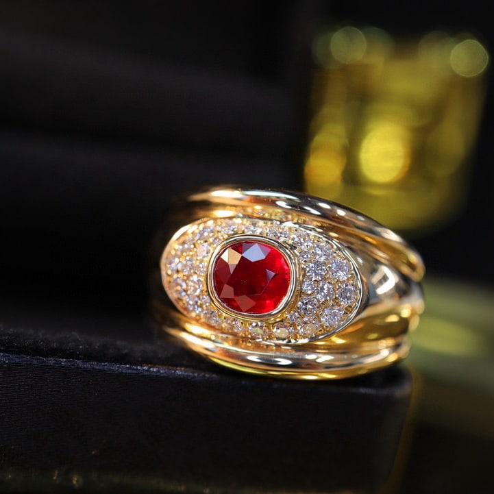 14k Gold 0.93 Ctw Natural Ruby & Diamond Ring - 2