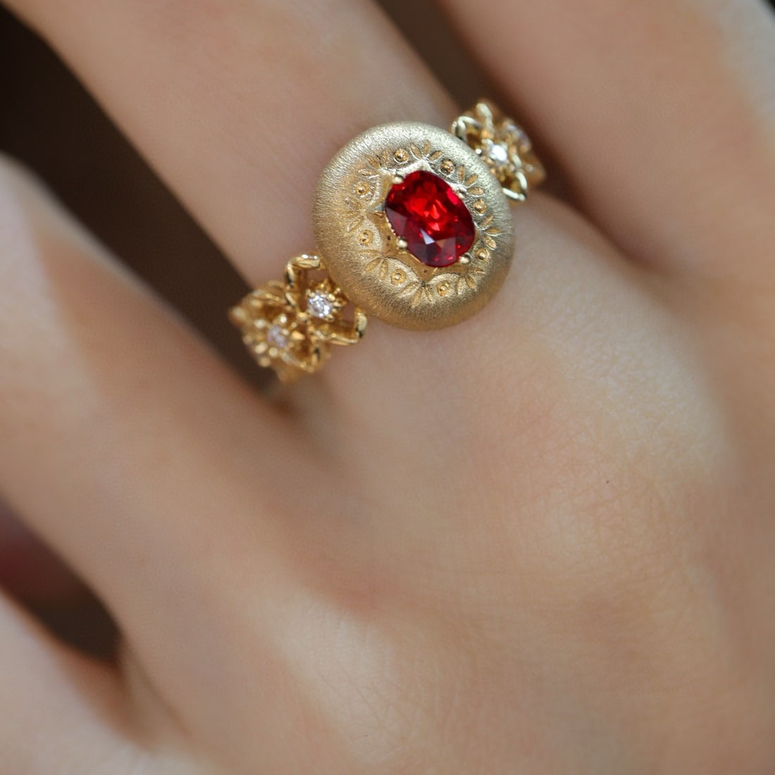 14k Gold 0.64 Ctw Natural Ruby & Diamond Ring - 3