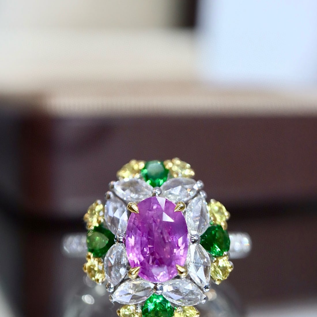 14k Gold 1.88 Ctw Natural Sapphire & Diamond Ring: Ref:230996095 // gold content:14k gold // ring size:7. 25us // // main gemstone:sapphire // shape:oval // carat weight:1. 53ct // color:purple // treatment:natural // // adjacent gemstone 2 : diamond