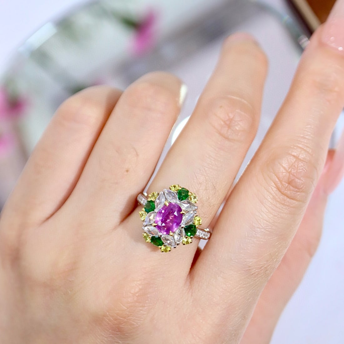 14k Gold 1.88 Ctw Natural Sapphire & Diamond Ring - 4