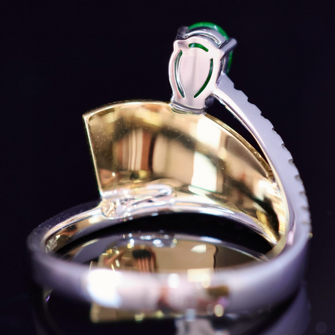 14k Gold 0.69 Ctw Vivid Green Natural Emerald & Diamond Ring - 6
