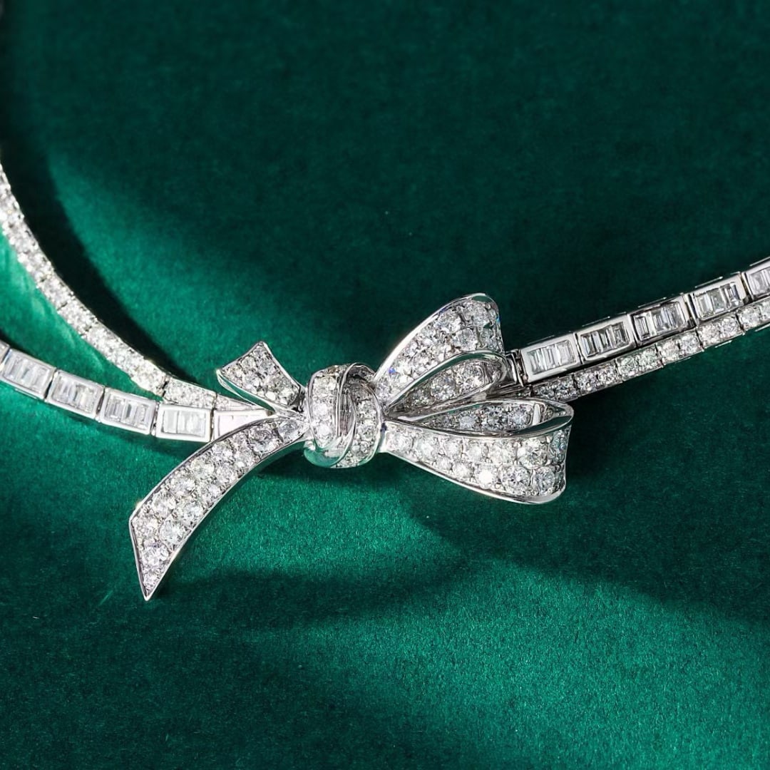 14k Gold 9.72 Ct Natural H Diamond Necklace - 2