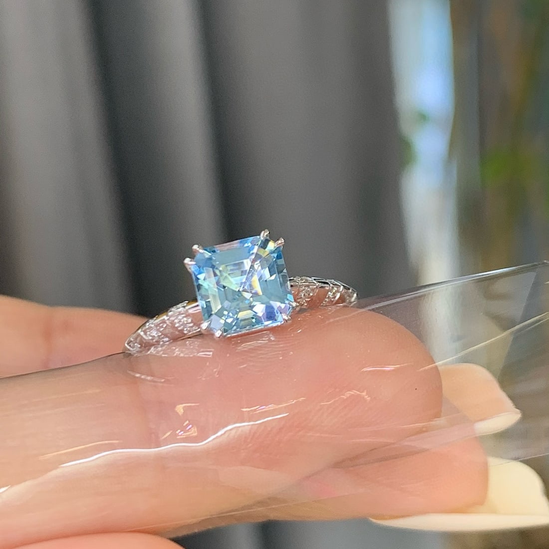 14k Gold 1.65 Ctw Natural Aquamarine & Diamond Ring - 2