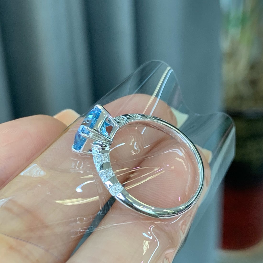 14k Gold 1.65 Ctw Natural Aquamarine & Diamond Ring - 3