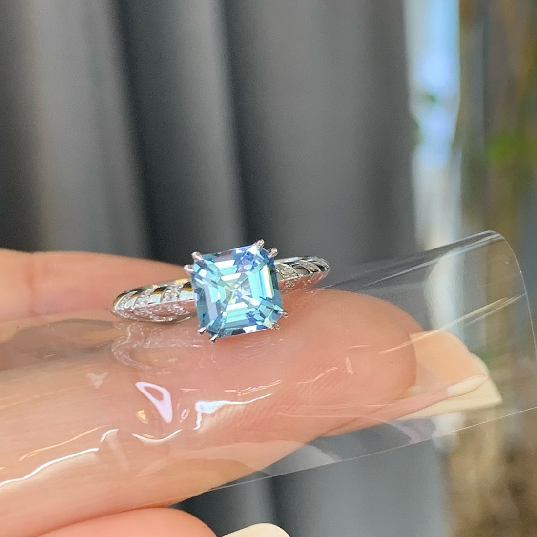 14k Gold 1.65 Ctw Natural Aquamarine & Diamond Ring - 6