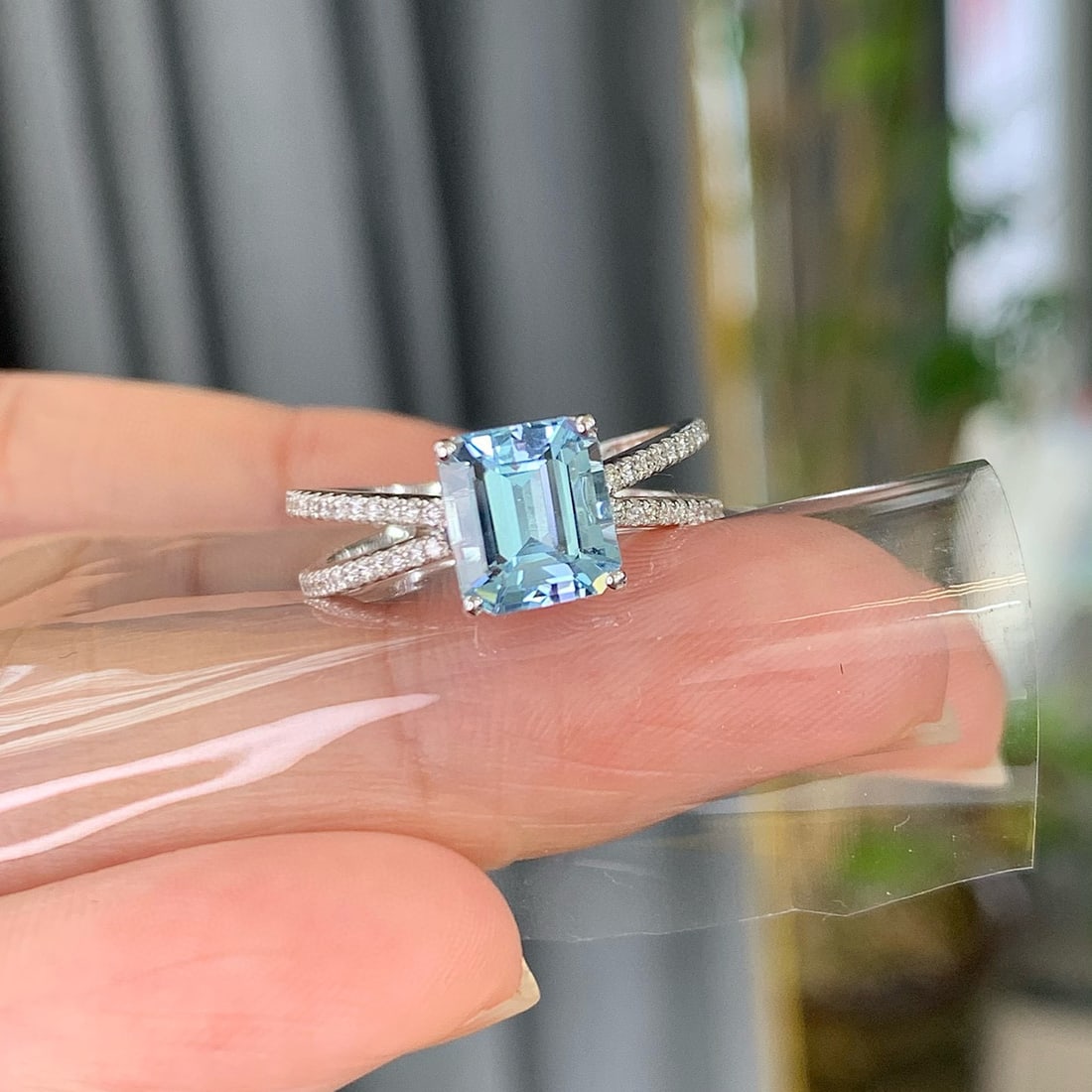14k Gold 1.93 Ctw Natural Aquamarine & Diamond Ring - 5