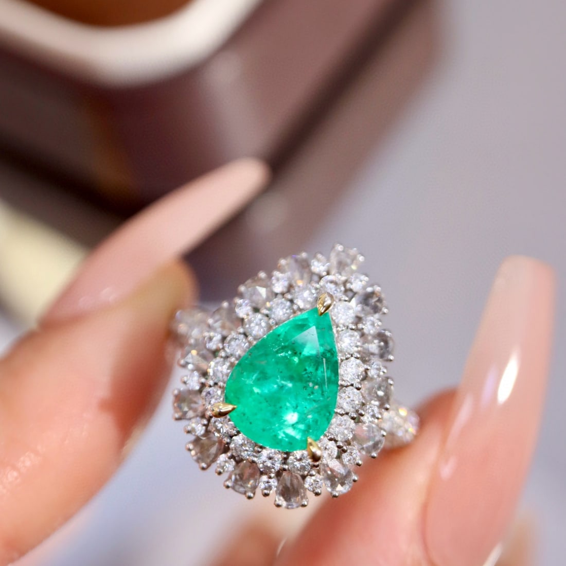14k Gold 3.14 Ctw Natural Emerald & Diamond Ring - 4
