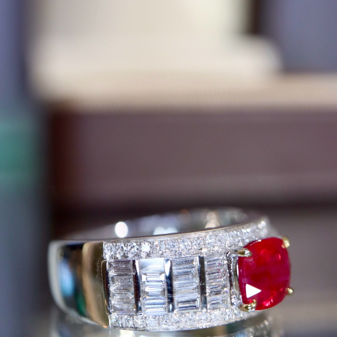 14k Gold 1.78 Ctw Natural Ruby & Diamond Ring - 6