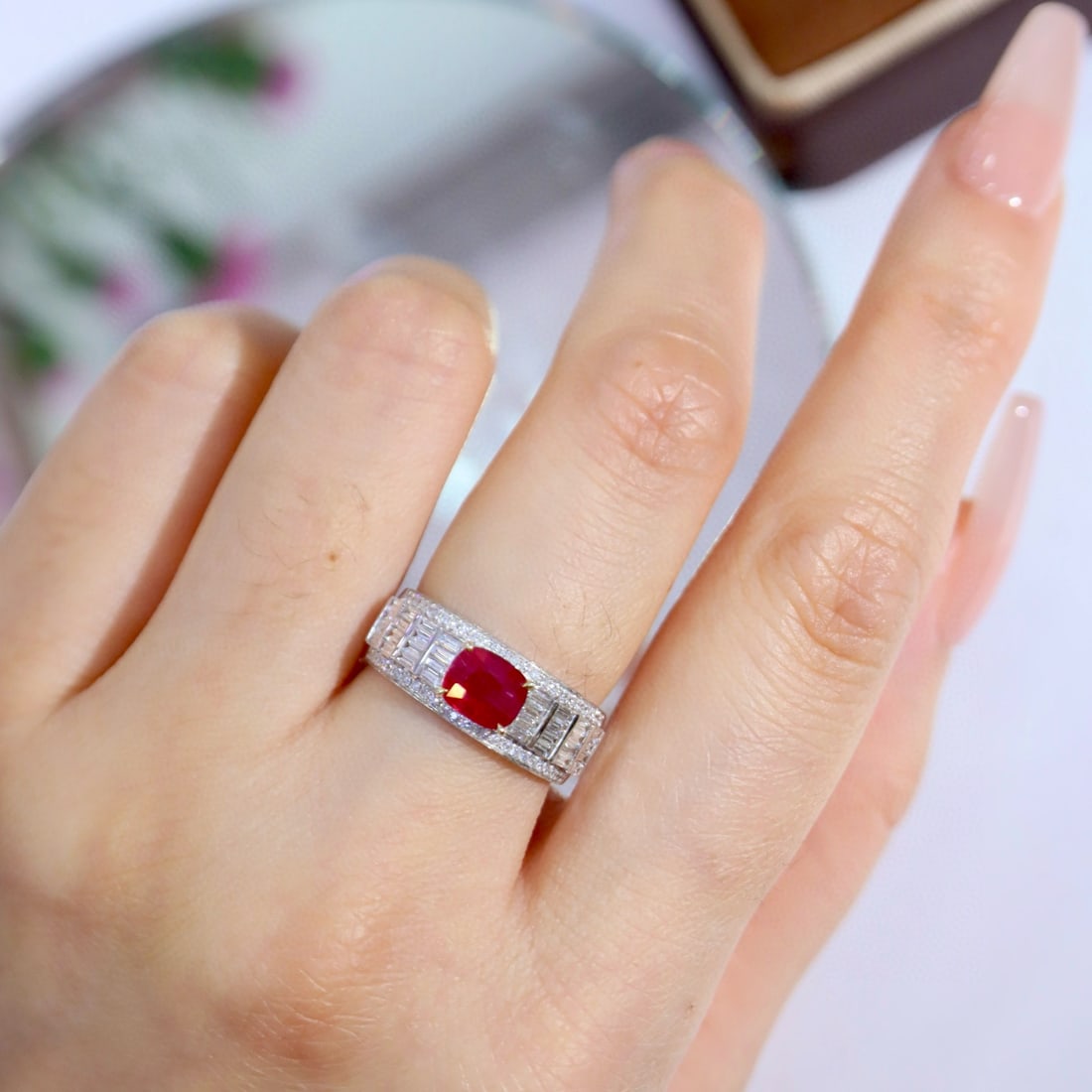 14k Gold 1.78 Ctw Natural Ruby & Diamond Ring - 7