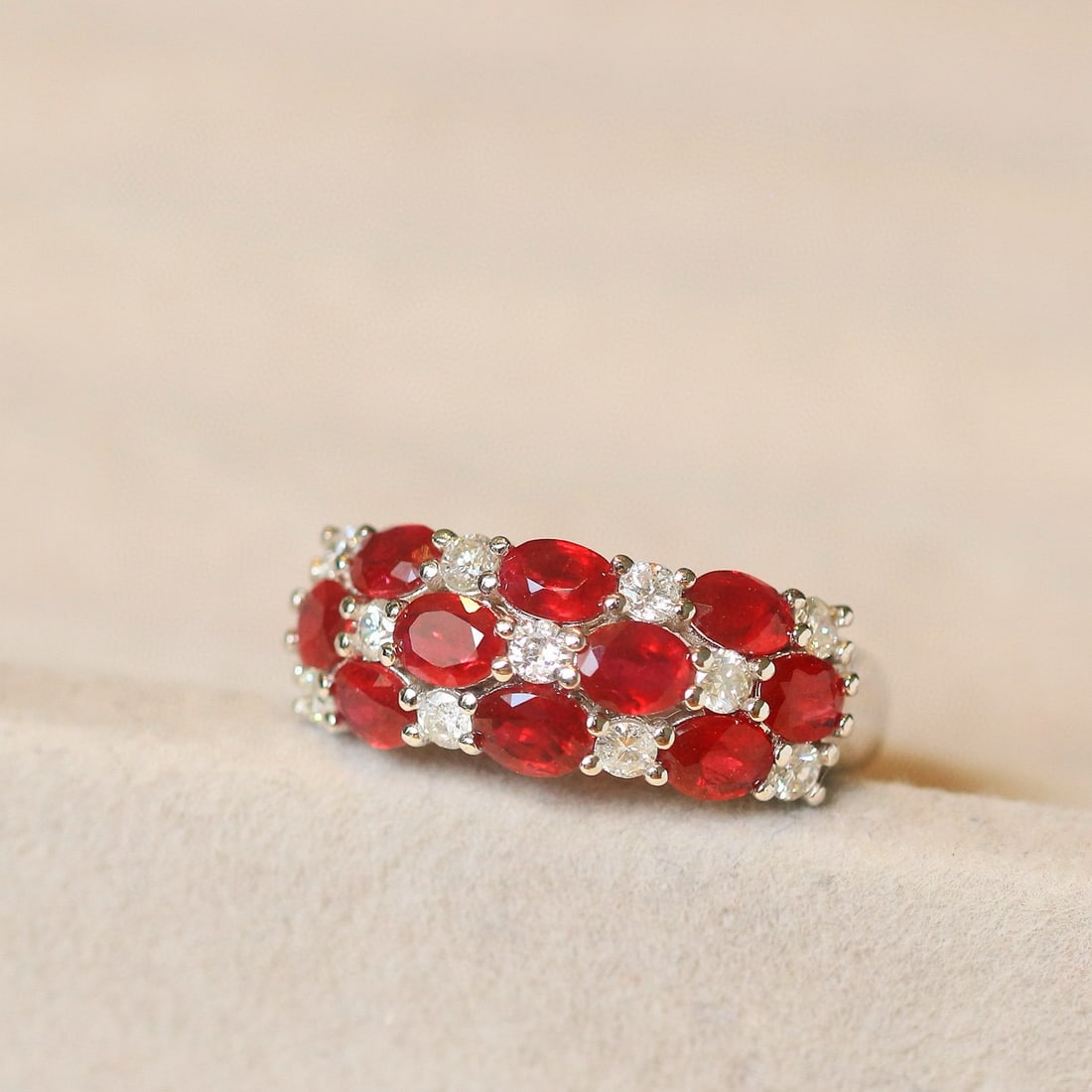 14k Gold 2.35 Ctw Natural Ruby & Diamond Ring - 7