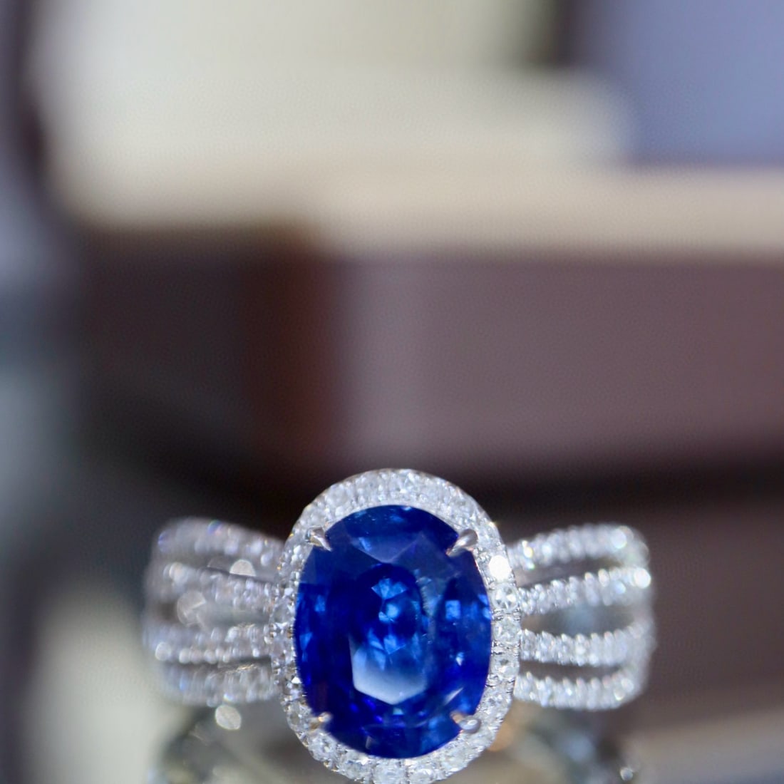 14k Gold 3.00 Ctw Natural Sapphire & Diamond Ring - 5