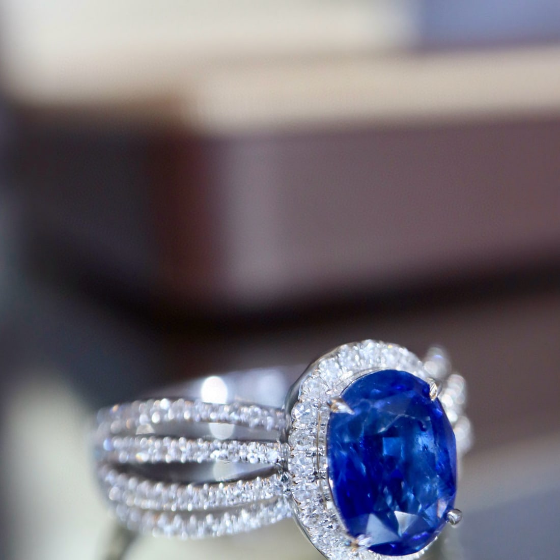 14k Gold 3.00 Ctw Natural Sapphire & Diamond Ring - 6