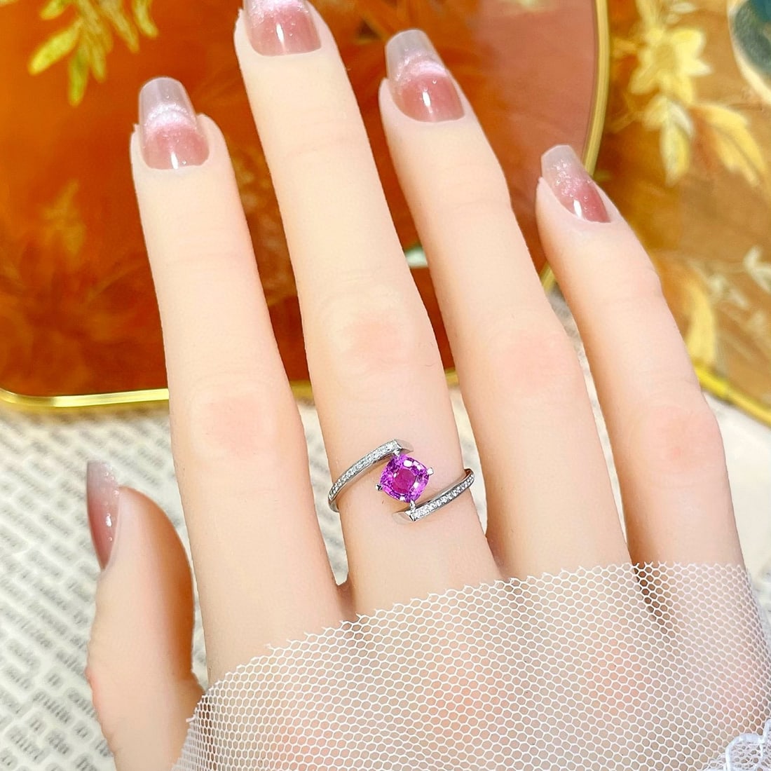 14k Gold 1.13 Ctw Natural Sapphire & Diamond Ring - 3