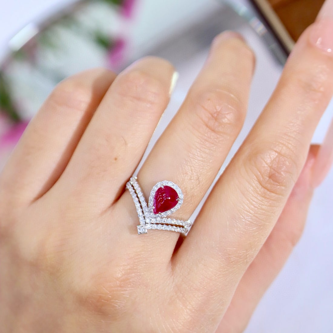 14k Gold 1.52 Ctw Natural Ruby & Diamond Ring - 7