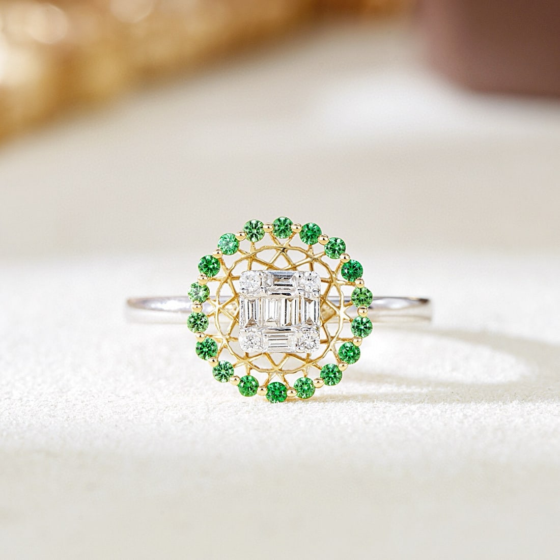 14k Gold 0.40 Ctw Natural H Diamond Ring: Ref:230996134 // gold content:14k gold // ring size:7. 25us // // main gemstone:diamond // shape:multiply // carat weight:0. 15ct // clarity grade:vs-si // color:h // treatment:natural // // adjacent