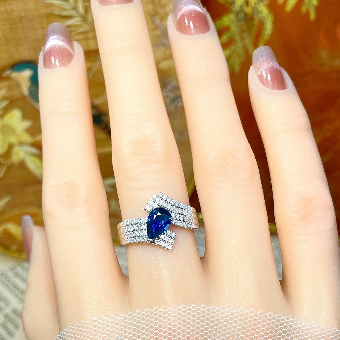 14k Gold 1.30 Ctw Natural Sapphire & Diamond Ring - 3