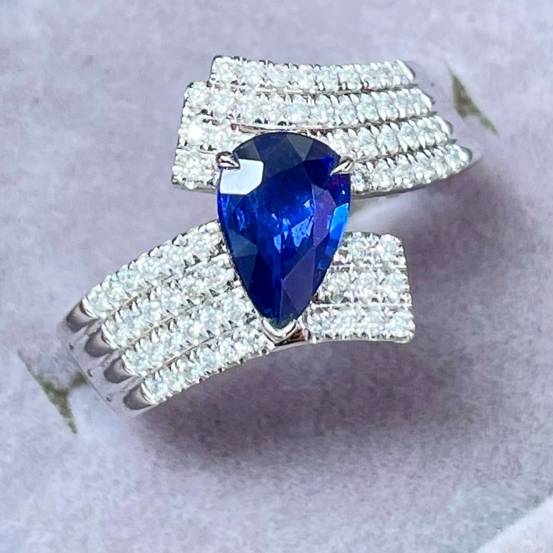 14k Gold 1.30 Ctw Natural Sapphire & Diamond Ring - 5
