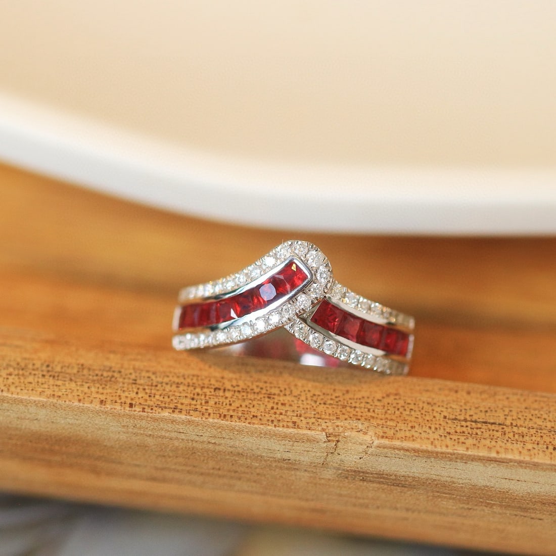 14k Gold 1.34 Ctw Natural Ruby & Diamond Ring - 5